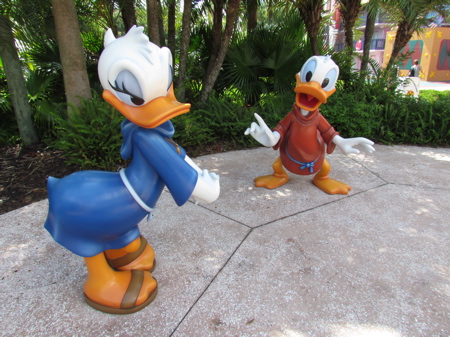 Donald and Daisy Duck Statues at Disney's All Star Movies Resort