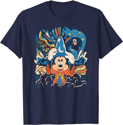 Disney ‘Fantasia’ Mickey Mouse Sorcerer’s Apprentice Retro T-Shirt & Hoodie Design (Amazon Exclusive) Now Available