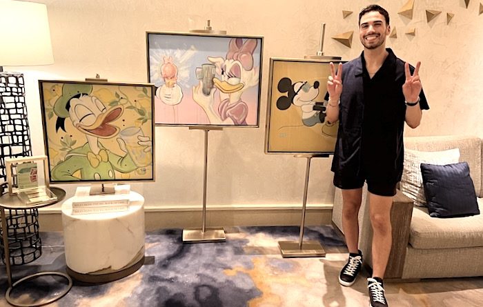 Dom Corona at the Four Seasons Resort Orlando with his exclusive artwork