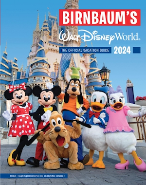 Birnbaum's Walt Disney World 2024 Cover, with Mickey, Minnie, Goofy, Donald, Daisy and Pluto in front of Cinderella Castle