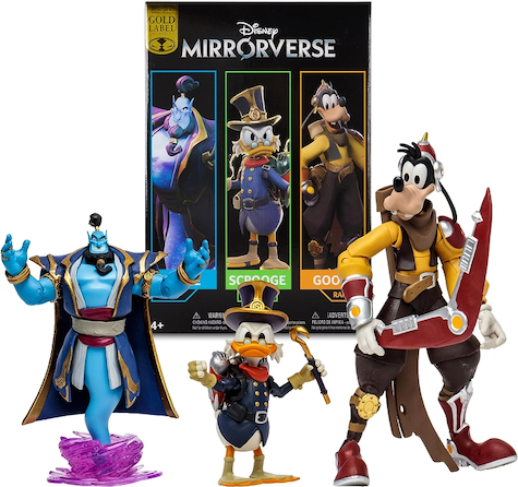 Disney Mirrorverse 3-Pack Gold Label Amazon Exclusive with Genie, Scrooge McDuck and Goofy