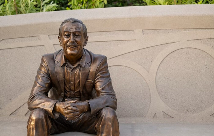Walt the Dreamer statue at EPCOT World Celebration, opening December 5th, 2023