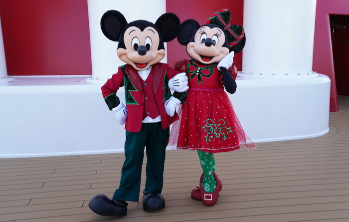 Mickey and Minnie in new Very Merrytime Cruise Costumes