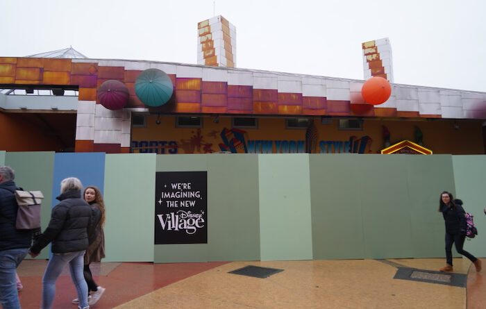 Disney Village Construction Wall - January 2024