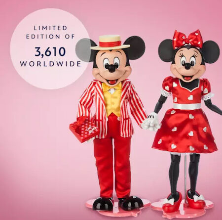 Mickey Mouse and Minnie Mouse Valentine's Day Doll Set