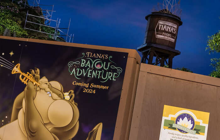 Tiana's Bayou Adventure Sign - Attraction Opens Summer 2024 at Magic Kingdom