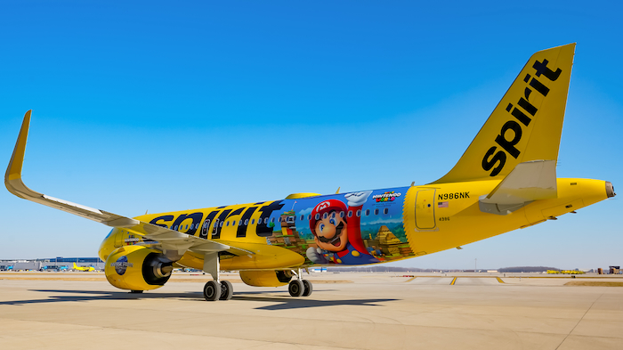 Spirit Airlines and Universal Studios Hollywood Debut Super Nintendo World Plane