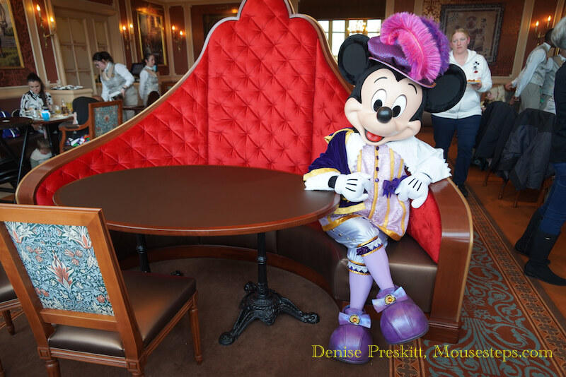 Mickey Mouse at the Royal Banquet restaurant in Disneyland Paris
