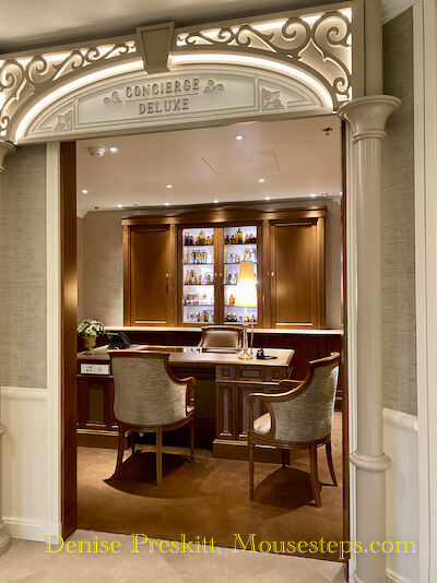 Concierge desk in Deluxe area at Disneyland Hotel in Disneyland Paris