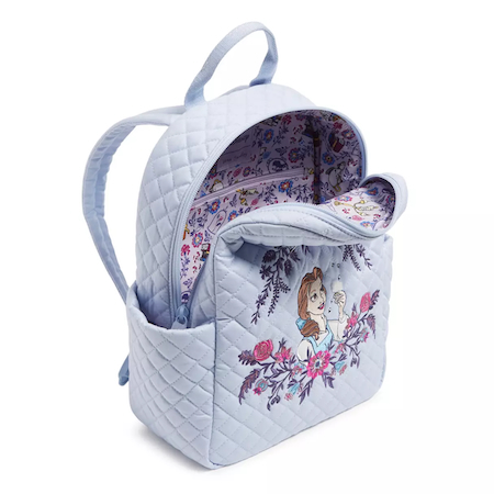 Beauty and the Beast Backpack by Vera Bradley open to interior