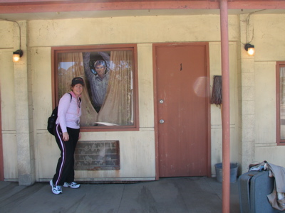 Denise at the Bates Motel during Universal Studios Hollywood VIP Tour 2007