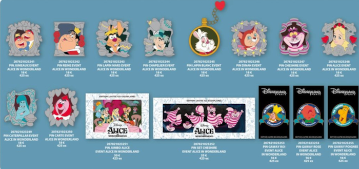 Disneyland Paris "Alice in Wonderland" pins for May pin event