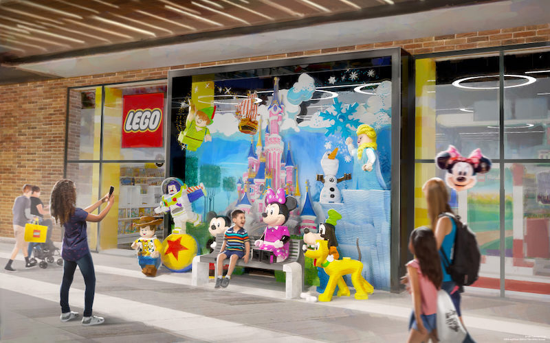LEGO Store Concept Art for Refurbishment 2024 at Disney Village in Disneyland Paris