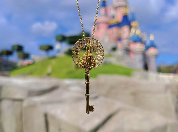 Sleeping Beauty Castle key necklace from Arribas France